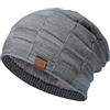Bassdash Berretti Invernali Slouchy Berretto con Teschio Foderato in Pile Spesso per Uomo Donna Cappello Caldo Lavorato a Maglia