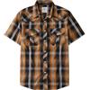 Dubinik® Camicia Uomo Maniche Corte a Quadri Western con Bottoni Automatici Stile Cowboy Arancione Nero 2XL
