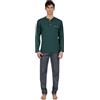 Bip Bip Pigiama Uomo 100% Cotone Caldo, Maglia Serafino, 100% Made in Italy, Colore Verde Foresta, 6889 (IT, Testo, XL, Regular, Regular, Verde Foresta)
