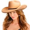 DRESHOW Cappello da Cowboy Donna Classico Cappello Western Retro a Tesa Larga Modellabile con Fibbia e Cintura Cappelli in Feltro Arrotolati Unisex