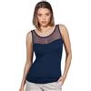 EGI Luxury Modal Canottiera da donna in tulle. Orgogliosamente Made in Italy - Blu - L / XL