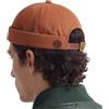 UNDERCONTROL Cappello da Pescatore Vintage Senza Visiera da Marinaio con Polsini arrotolati, Senza Visiera, con Teschio Miki, Cinturino in Pelle, per Uomo e Donna - Made in Korea - (Mattone)