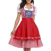 Generico Dirndl Vestito da Donna Ragazze Oktoberfest Tedesco Abito Tradizionale Costume per Feste Costume Abito Tirolese da Abiti Tirolese Dirndl Elegante Gonna Oktoberfest Set (2-Red-2, S)