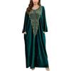 YouKD Caftano casual ricamato con motivo floreale boho spiaggia bikini copertura abito oversize da donna, C verde., Taglia unica