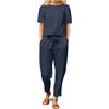 HEONSATI Tuta Donna Estiva Larga Tuta Casual Sportivo Cotone Completi Due Pezzi Leggeri Maglietta Maniche Corte E Pantaloni Con Coulisse Set Di Da Ginnastica Palestra Estivi Slim Fit Spiaggia Elastico