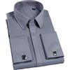 BoShiNuo Camicia da uomo a maniche lunghe slim fit a righe Business Suit Windsor collare francese gemelli camicia per uomo, 200-91 Confezione da 1, XL