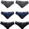 NAVIGARE UNDERWEAR Confezione da N. 6 Slip Uomo in Morbido Cotone Stretch Jersey Elastico Esterno Stampato, Massima Vestibilita'. Disponibile negli Assortimenti Bianco e Colorato