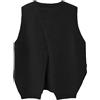 Generic Gilet lavorato a maglia girocollo da donna Maglioni senza maniche irregolari con spacco laterale casual Gilet pullover con spacco sul retro in tinta unita (Color : Black, Size : M)