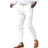 Oanviso Pantaloni Uomo Chino Slim Fit Elasticizzati Estivi Leggeri Eleganti Casual Classici Pantalone Skinny Pantaloni da Ufficio Caviglia Stretta con Tasche