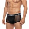 ZAIGELUO Boxer da uomo trasparente, biancheria intima sexy in rete, traspiranti, hipster retrò, 1 nero, M