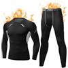 TereceyIntimo Termico Invernale Traspirante, Biancheria Termica Set Asciugatura Rapida, Completo Felpato, Compressione Uomo, per Sci Corsa - Grigio