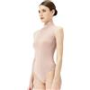 s.lemon Body Danza Classica Adulti, Donna Collo Alto Senza Maniche Body Danza Moderna 9284 Beige 175