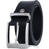 Lindenmann Mens Leather Belt/Mens Belt, full grain leather belt XXL, buffalo leather, black, Größe/Size:, Farbe/Color:nero