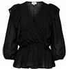 ONLY Onllondon 3/4 Ruffle Top Noos Wvn, Nero, S Donna