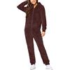 Duohropke - Jumpsuit da donna invernale caldo, in pile, per adulti, in fleece, tuta intera, in pile di peluche, termico, imbottito, tuta da notte a pezzo unico, 1 marrone., M