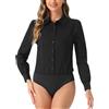 Allegra K Body Camicia Donna con Colletto e Bottoni Maniche Lunghe Business Ufficio