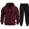 Generisch - Tuta da uomo e invernale imbottita con cerniera, personalità, tuta casual in stile western con cinturino in pelle di agnello, d, XL