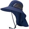Bassdash Cappello da Sole Unisex UPF 50+ Cappello da Pesca Idrorepellente Tesa Larga con Ampia Protezione del Collo Coda di Cavallo Uomo Donna