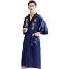Bon amixyl Accappatoio Unisex Kimono Giapponese Cinese Drago Pigiama Cardigan Kimono Abito da Camera in Raso Accappatoio, blu, L