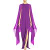 Cocila Vestito Lungo da Donna Abito da Donna Abito da con Spacco Irregolare a Vita Sottile Profonda Abito Lungo Abito da Festa di Solido Swing Vestito Anni 40 (Purple, XXL)