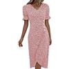 Generico Vestito Donna Estivo a Mezze Maniche Lunghezza Media Country Indiana Sundress Abiti Abito da Spiaggia con Tasche Comodi Prendisole Viaggio Primavera Estate