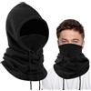 Risipu, passamontagna invernale in pile, maschera termica per viso per uomo e donna, scaldacollo con cappuccio e scalda collo, antivento, maschera da sci, Nero , Taglia unica