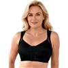 Vivisence Donna Reggiseno Morbido Senza Ferretti Chiusura Frontale Sostegno, Nero,8H