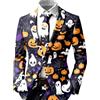 Celanisai Tuta per Halloween, da uomo, a forma di zucca, con blocco di colore, vestibilità stretta, con giacca blazer 3D, set di stampa 3D, per feste di carnevale e feste a tema