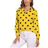 AKDJGFP Camicia A Pois da Donna Camicia Classica con Stampa a Pois in Bianco e Nero for Donna, Manica Lunga, Bavero, Casual, Ampia, Taglia Grande, con personalità.