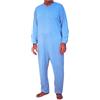 VESTIESSE Saggio TUTONE Pigiama Intero Anziano Manica Lunga Zip Posteriore Cotone Felpato Linea Sanitaria RSA Comodo Pratico Funzionale