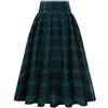Generic Gonna Doppiopetto a Vita Alta da Donna, Gonna Stampata Scozzese alla Moda e Casual, Versatile Gonna a pieghe-1-Verde-L