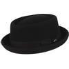 GEMVIE - Cappello da uomo Fedora Pork Pie, cappello in feltro in 100% lana Nero Taglia unica
