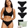 Lolita Mutande Mestruali - Slip igienici - 4 Strati assorbenti - equivalenti a 2 tamponi - Flusso Leggero moderato - Cotone Nero - Taglio Bikini - 3 Lavabili