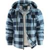 zitysport Camicia Giacca Uomo Tasca Petto Foderato in Pile Foderato in Pile Cappotto Invernale con Tasche Giacca Flanella con Cappuccio Uomo Sudore Cappuccio(Acqua Marina,L)