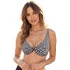 Vivisence 3203 Bikini Pezzo sopra Coppa Morbida, Nero-Bianco-Quadrati,5E