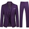 YOUTHUP Abito Uomo 3 Pezzi Slim Fit Blazer Gilet Pantaloni Elegante | Tessuto confortevole ed elastico. Completo composto da giacca, gilet e pantaloni per occasioni speciali