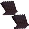 Fontana Calze, 12 paia di calze lunghe in caldo cotone elasticizzate confortevoli e rinforzate su punta e tallone. Prodotto Italiano. (MARRONE, 42-44)