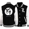 zhedu Death Note Giacca da Baseball Uomo Donna Moda Baseball Camicia Anime Sport Giacca Baseball Jersey Overshirt Felpa con Cappuccio