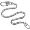 Ahiller Catena Portafoglio Portachiavi per Uomini Biker Pant Chains 24 Argento Acciaio Inossidabile Resistente Portachiavi Quadrilatero con Clip a Moschettone e Fermaglio Rotondo