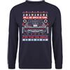 Unibly Back in Time Indietro il futuro to Future Delorean | Ugly Christmas Sweater Maglione Natale Maglione Maglione Maglione, blu navy, L