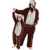 HAHASHOW Pigiama Intero con Cappuccio Costume Carnevale Uomo Donna Bambino | Cerniera, Cappuccio a tema animale, Lavabile in lavatrice, Pile in poliestere, per autunno, inverno, Halloween e Carnevale