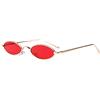 Mxssi Small Oval Occhiali da sole per uomo Donna Retro Metal Frame Giallo Rosso Occhiali da sole vintage C1