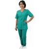 Peter's abiti da lavoro Divisa da lavoro donna,completa,sanitaria,infermiera,oss,ospedaliera,con zip,vari colori (XXL, VERDE)