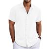 Neteson Camicia Lino Uomo Manica Corta Camicie Estiva Casual con Bottoni | Shirt Lavoro Tinta Unita Camicia da Spiaggia Vacanza