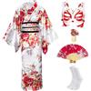 CRFASIBE 5 Pezzi Kimono Donna Giapponese, Yukata con Accessori, EU 36-46