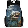 WECECE Zaino Shark Scuola Media Superiore Ragazzo Ragazzi, Zaini Sea Life Scuola Elementare Bambini, Zainetto Casual, Buono Per La Scuola E Il Viaggio, 7 8 9 10 11 12 13 14 15 Anni