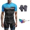 HECLOK Completo Ciclismo Uomo - Maglia Manica Corta + Pantaloncini con Fondello - Abbigliamento Bici Strada e MTB - Tessuto Traspirante e Anti-Sudore - 4 Pezzi per Estate (Set-21,4x_l)
