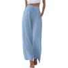 Luadnysin Pantaloni Donna Estivi Lino Crochet Blu Comodi E Morbidi Gonna Pantalone Ampi Con Elastico In Vita Neri Leggins Cotone Estivo Gonnapantalone Estiva Coordinato Camicia Tuta Lavoro,Blue,Blu,XL