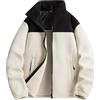 Generic Giacca in pile con accumulo di calore per autunno e inverno, cardigan in pile da uomo e da donna, antivento, caldo, con collo Giacchetto Donna Primavera 100 Grammi Donna Nero (A, M)