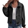 Cocila Giacca da donna in jeans elasticizzato Denim Jacket Donna a maniche lunghe con tasca Giacca di jeans da donna oversized Button Up a maniche lunghe tasche Jean Jacket